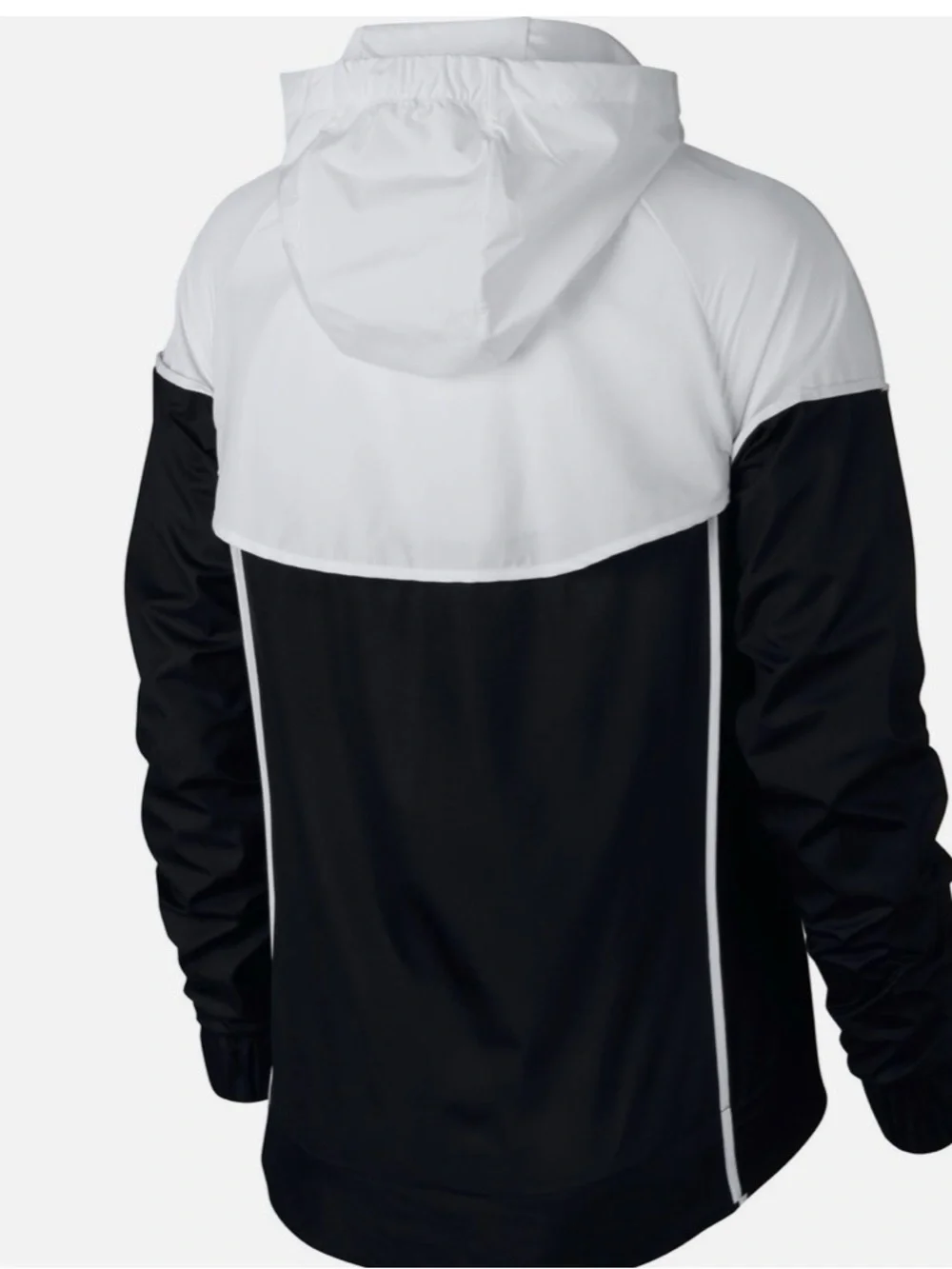 Nike Men's Black and White Hooded Windbreaker Jacket